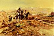 Charles M Russell Intruders oil painting artist